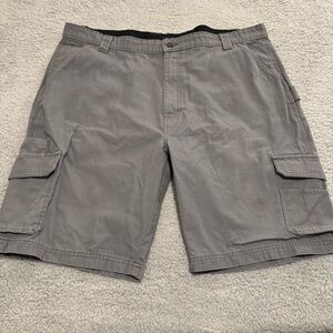 Dickies Flat Front Cargo Shorts Men's Waist 42‎ Gray Workwear Distressed